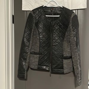 Black quilted bomber jacket